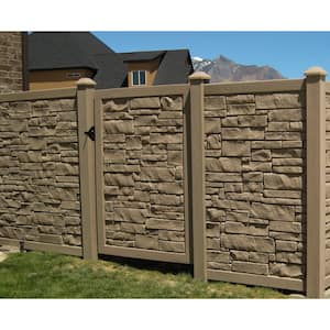 4 ft. x 6 ft. Ecostone Brown Composite Privacy Fence Gate