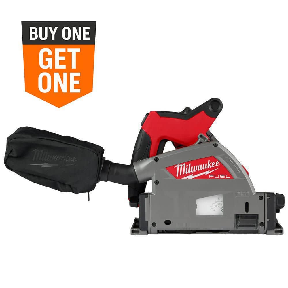With track Milwaukee M18 FUEL 18V Lithium-Ion Cordless Brushless 6-1/2 in. Plunge Cut Track Saw (Tool-Only) 2831-20