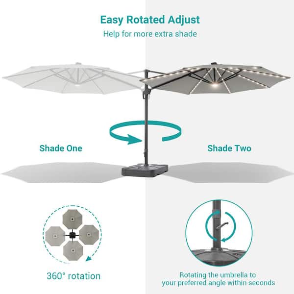 10ft offset cantilever patio umbrella 10 FT Patio Offset Umbrella Outdoor Cantilever Umbrella, 24 Month Fade Eco Trade Company