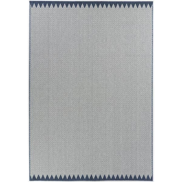 BALTA Pearson Navy 7 ft. 10 in. x 10 ft. Chevron Indoor/Outdoor Area Rug