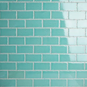 Novecento Aguamarina 2-1/2 in. x 5-1/8 in. Ceramic Subway Wall Tile (6.16 sq. ft. / case)