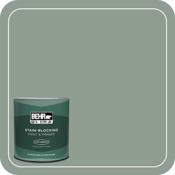 BEHR ULTRA 1 qt. #ICC-104 Balsam Fir Extra Durable Semi-Gloss Enamel Interior Paint & Primer