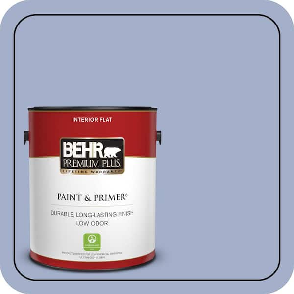 BEHR PREMIUM PLUS 1 gal. #610D-4 Bellflower Flat Low Odor Interior Paint & Primer
