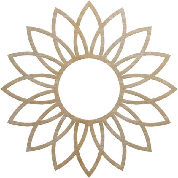 34 in. x 12.375 in. x 0.25 in. Wood Medallion Moulding