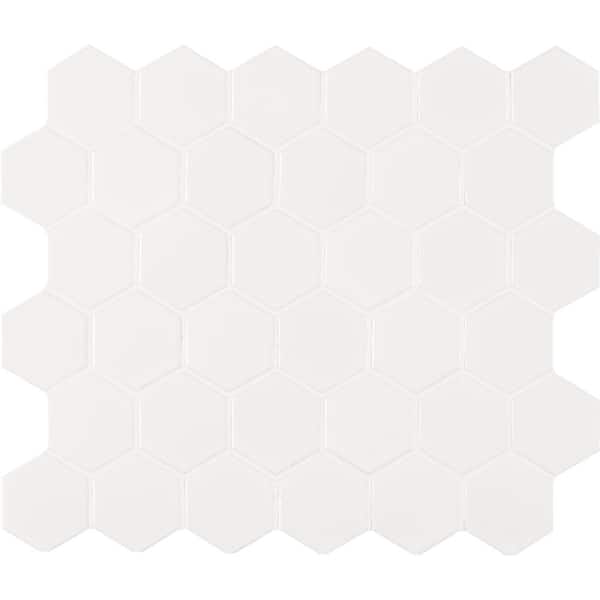 MSI Retro Bianco Hexagon 11.02 in. x 12.6 in. Glossy Porcelain Patterned Look Floor and Wall Tile (14.4 sq. ft./Case)