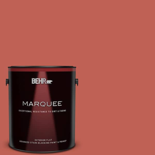 BEHR MARQUEE 1 gal. #190D-6 Red Jalapeno Flat Exterior Paint & Primer