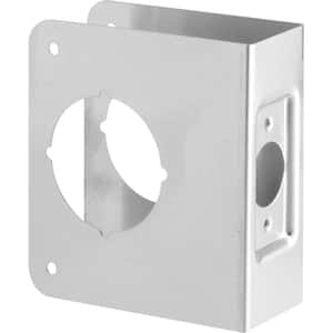 1-3/4 in. x 4-1/2 in. Thick Stainless Steel Lock and Door Reinforcer, 2-1/8 in. Single Bore, 2-3/8 in. Backset