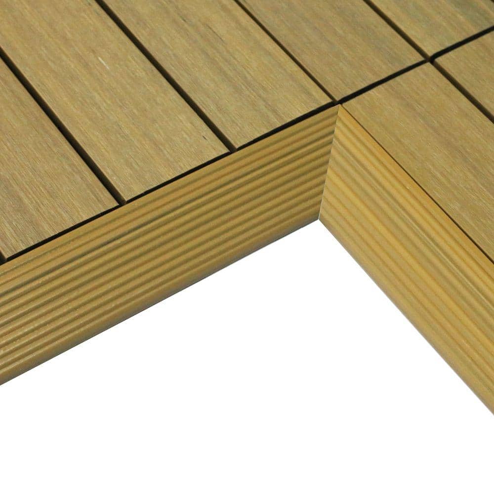 1/6 ft. x 1 ft. Quick Deck Composite Deck Tile Inside Corner Fascia in Engl