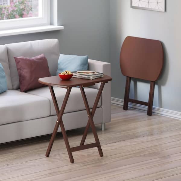 Corbett 15.75 In Walnut Oversized 2-Pc Snack/End Table Set