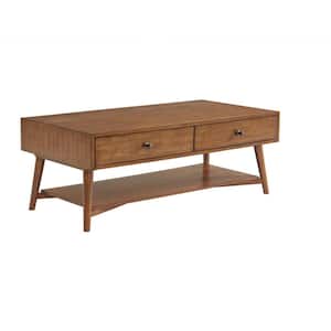 Arlington 48 in. Cinnamon Rectangle Wood Coffee Table with Storage