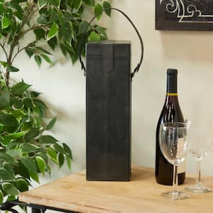 1- Bottle Dark Blue Handmade Wine Holder with Carrying Handle