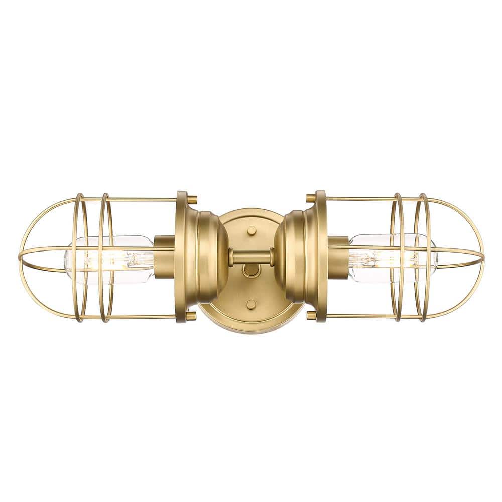 Brushed Champagne Bronze Nautical Industrial Sconce