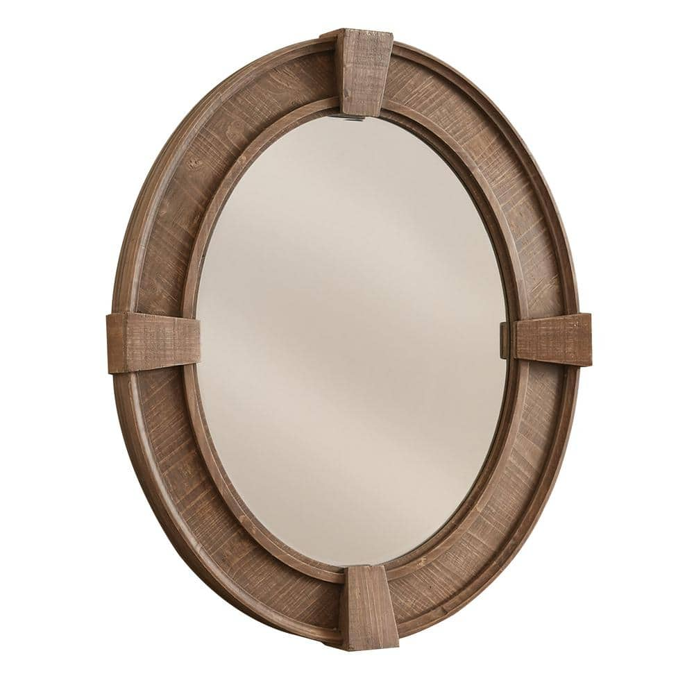 Hotsell Reclaimed Wood Mosaic Oval Framed Mirror