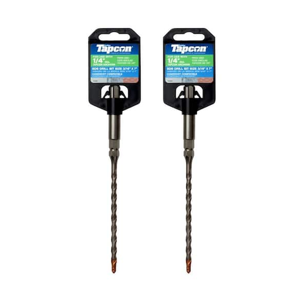 3/16 in. x 7in. Steel Carbide SDS Drill Bit Combo Kit Includes 2 (1-Piece)