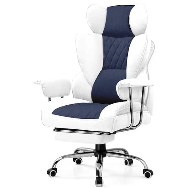 ComHoma Fabric Gaming Chair Adjustable Height Ergonomic Office Desk Computer Chair in Light Blue and White