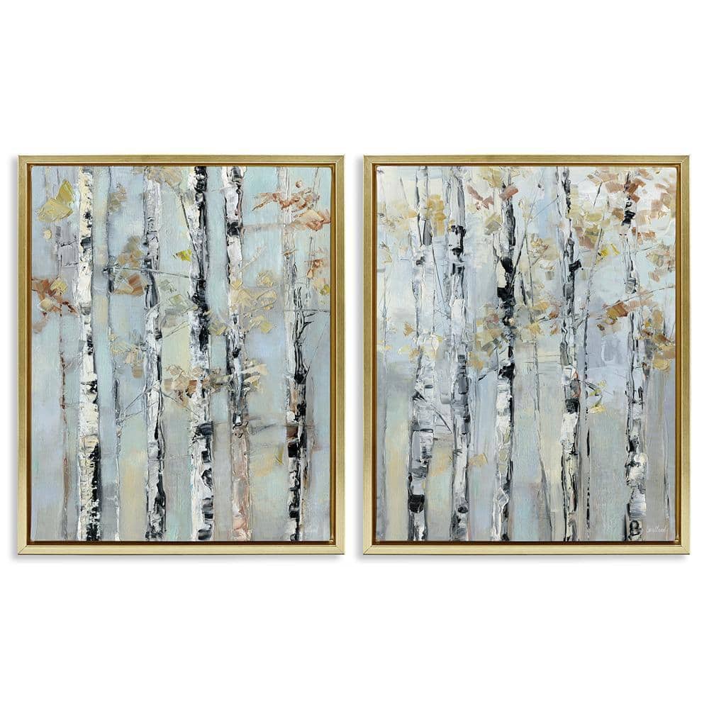 UPC 199425027546 product image for Autumnal Birch Trees by Sally Swatland 2 Piece Gold Floater Frame Abstract Graph | upcitemdb.com