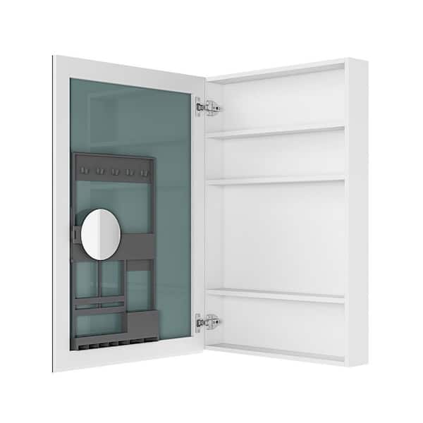 24 in. W x 36 in. H Rectangular Engineered Wood Medicine Cabinet with Mirror and Left Opening Door