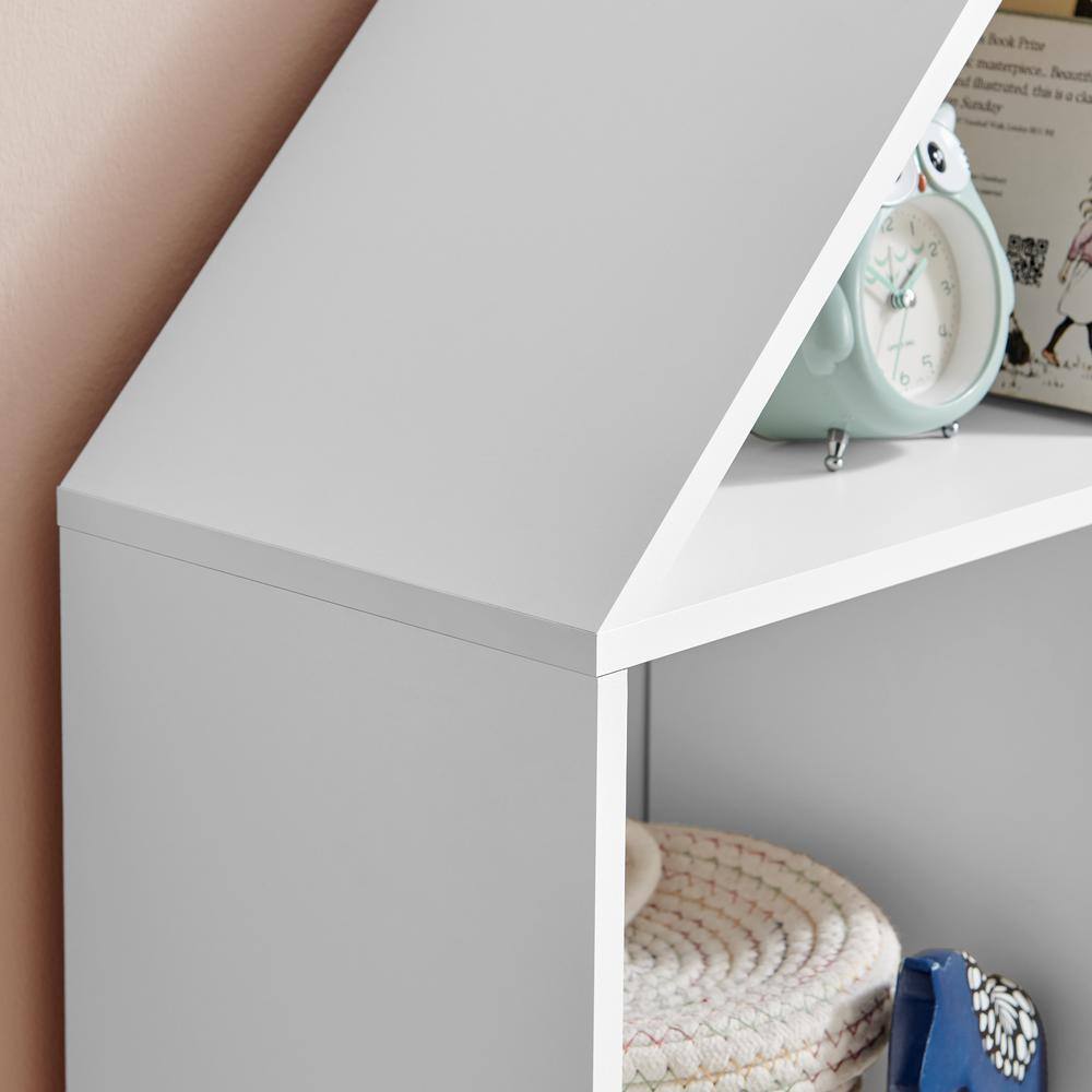 Steiner White Dollhouse 8-Compartment Kids Bookshelf with Beech Legs