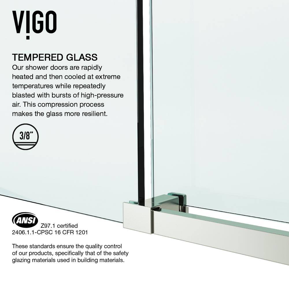 Elan E-Class 44-48" Frameless Sliding Shower Door with Clear Glass