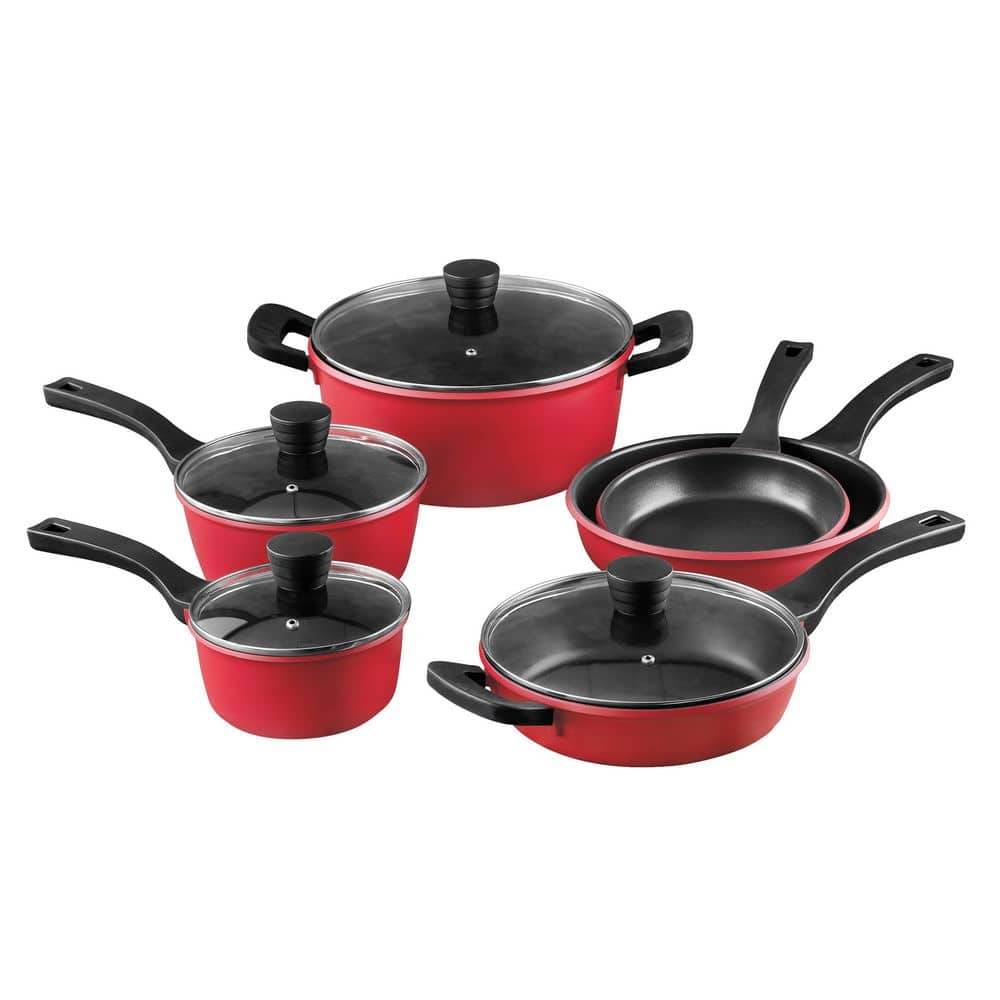 Brooklyn Steel Zodiac 24-Pc. Aluminum Non-Stick Cookware Set | Red | One Size | Cookware Cookware Sets | Non-Stick | Back to College | Dorm Essentials