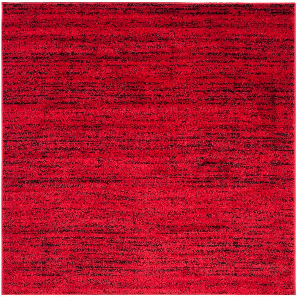 Chic Lodge Red & Black 4' Square Synthetic Area Rug