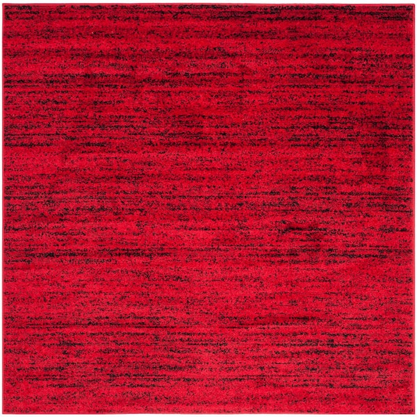 SAFAVIEH Adirondack Red/Black 6 ft. x 6 ft. Square Striped Area Rug