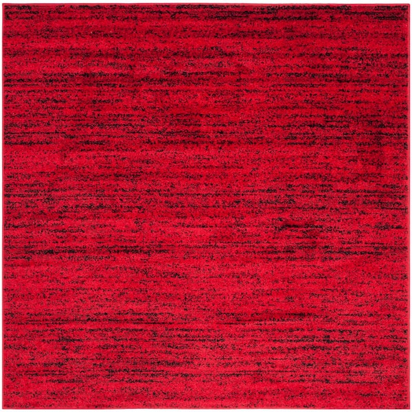 SAFAVIEH Adirondack Red/Black 6 ft. x 6 ft. Square Striped Area Rug