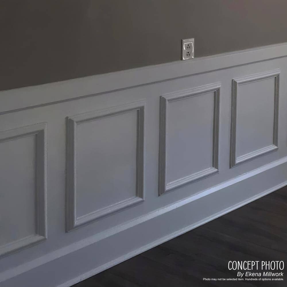 Ashford Molded Classic White Urethane Wainscot Wall Panel