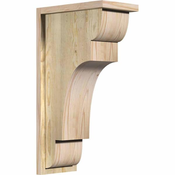 Ekena Millwork 8 in. x 14 in. x 26 in. New Brighton Rough Sawn Douglas Fir Corbel with Backplate