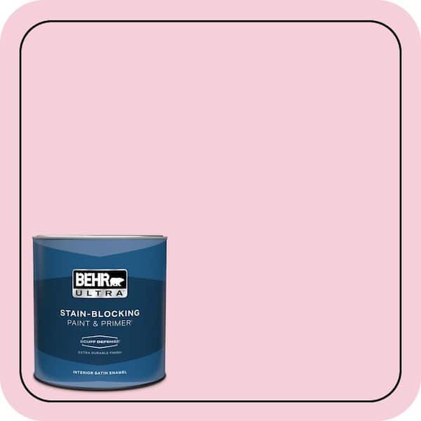 BEHR ULTRA 1 qt. #120C-1 April Blush Extra Durable Satin Enamel Interior Paint & Primer