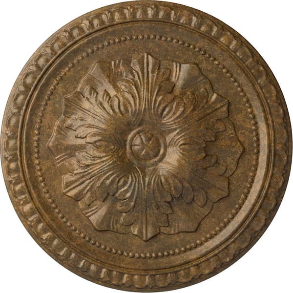 Ekena Millwork 18 in. x 1-3/8 in. Richmond Urethane Ceiling Medallion (Fits Canopies upto 2-5/8 in.), Rubbed Bronze