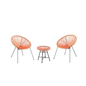 Acapulco Orange 3-Piece Metal Outdoor Bistro Set