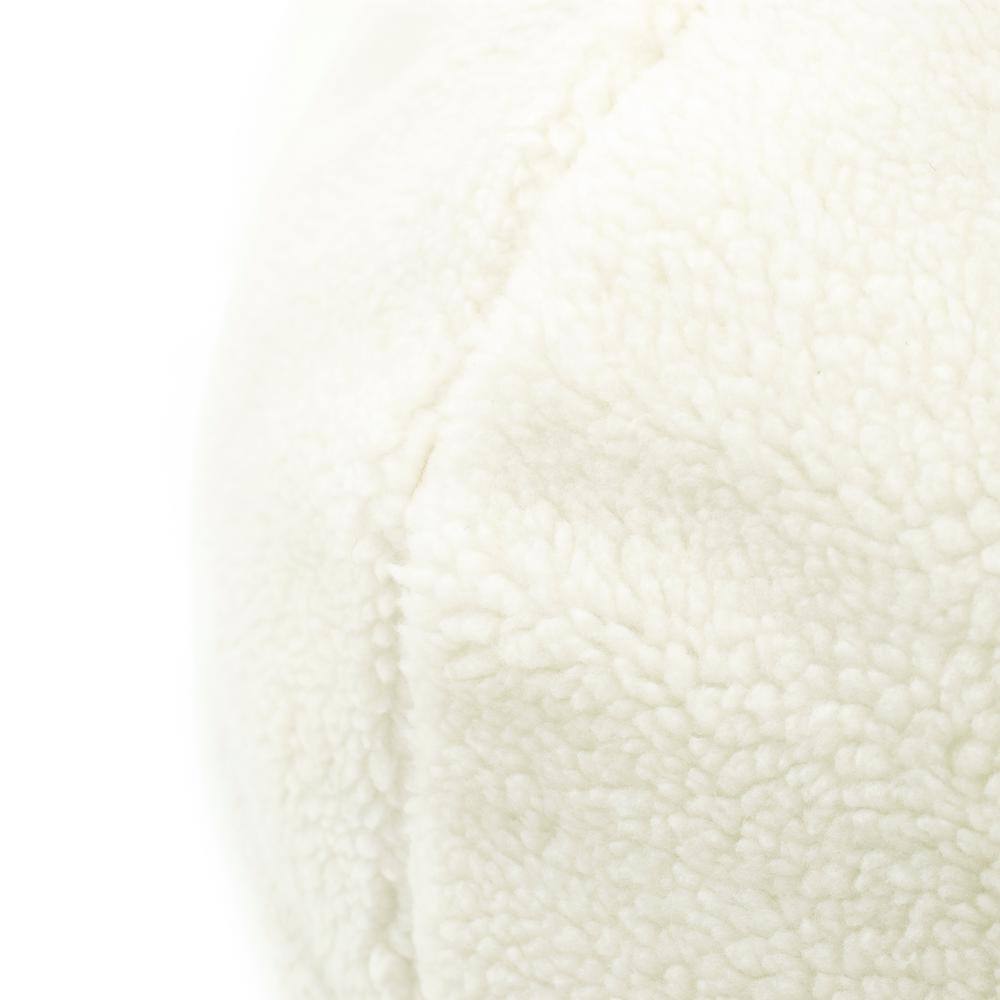 X-Large Beige Sherpa Puff Ball Dog Bed