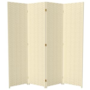 6 ft. Cream 4-Panel Room Divider
