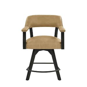 Rylie Sand and Black Upholstered Counter Height Arm Chair
