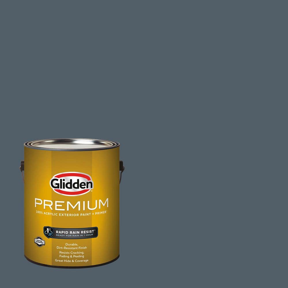 Glidden Premium 1 gal. PPG1040-7 Goblin Flat Exterior Latex Paint