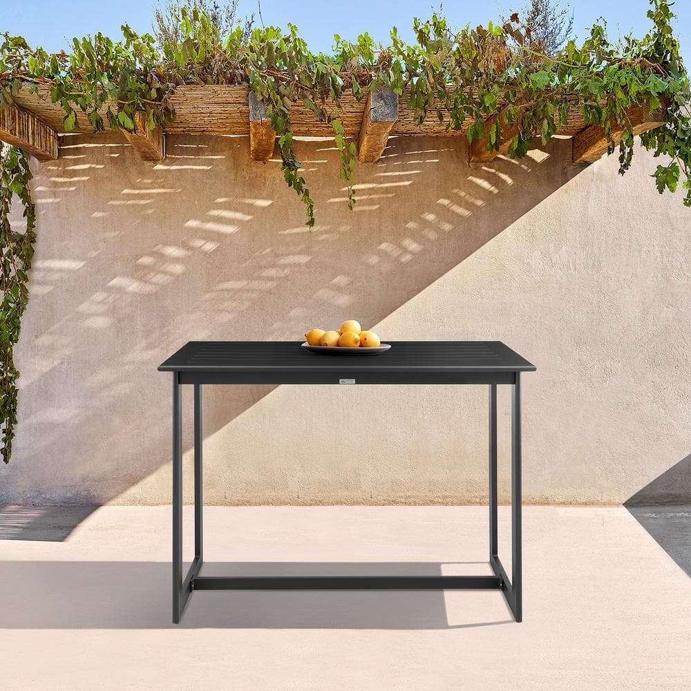 Armen Living Cayman Aluminum Bar Height Outdoor Dining Table LCCCBTBL ...