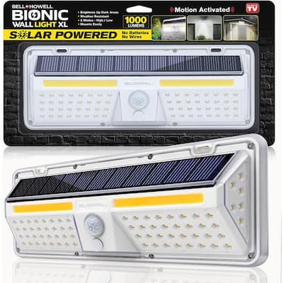 Wagan Tech 1000 Lumens Integrated LED Black Motion Activated Solar Security  Wall Pack Light, 4000K EL8570 - The Home Depot