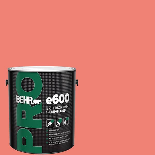 BEHR PRO 1 gal. #170B-5 Youthful Coral Semi-Gloss Exterior Paint