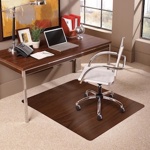 Trendsetter Rectangle Chair Mat for Medium Pile Carpet, 36 in. x 48 in., Dark Cherry Woodgrain