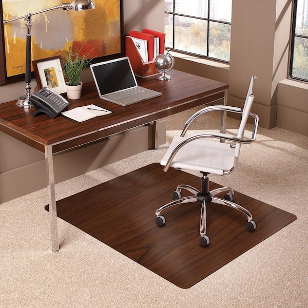ES Robbins Trendsetter Rectangle Chair Mat for Medium Pile Carpet 36 in. x 48 in. Dark Cherry Woodgrain