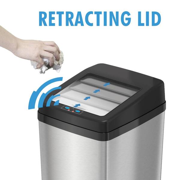13 Gal. iTouchless Odor Blocking Trash Can Stainless Steel DZT13P