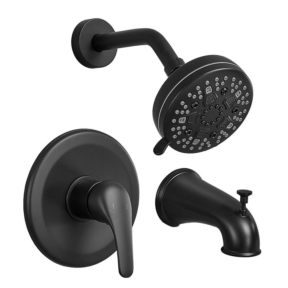 Single Handle 2-Spray Shower Faucet 2.5 GPM with Pressure Balance in Matte Black (Valve Included) price history on PriceWatchPro