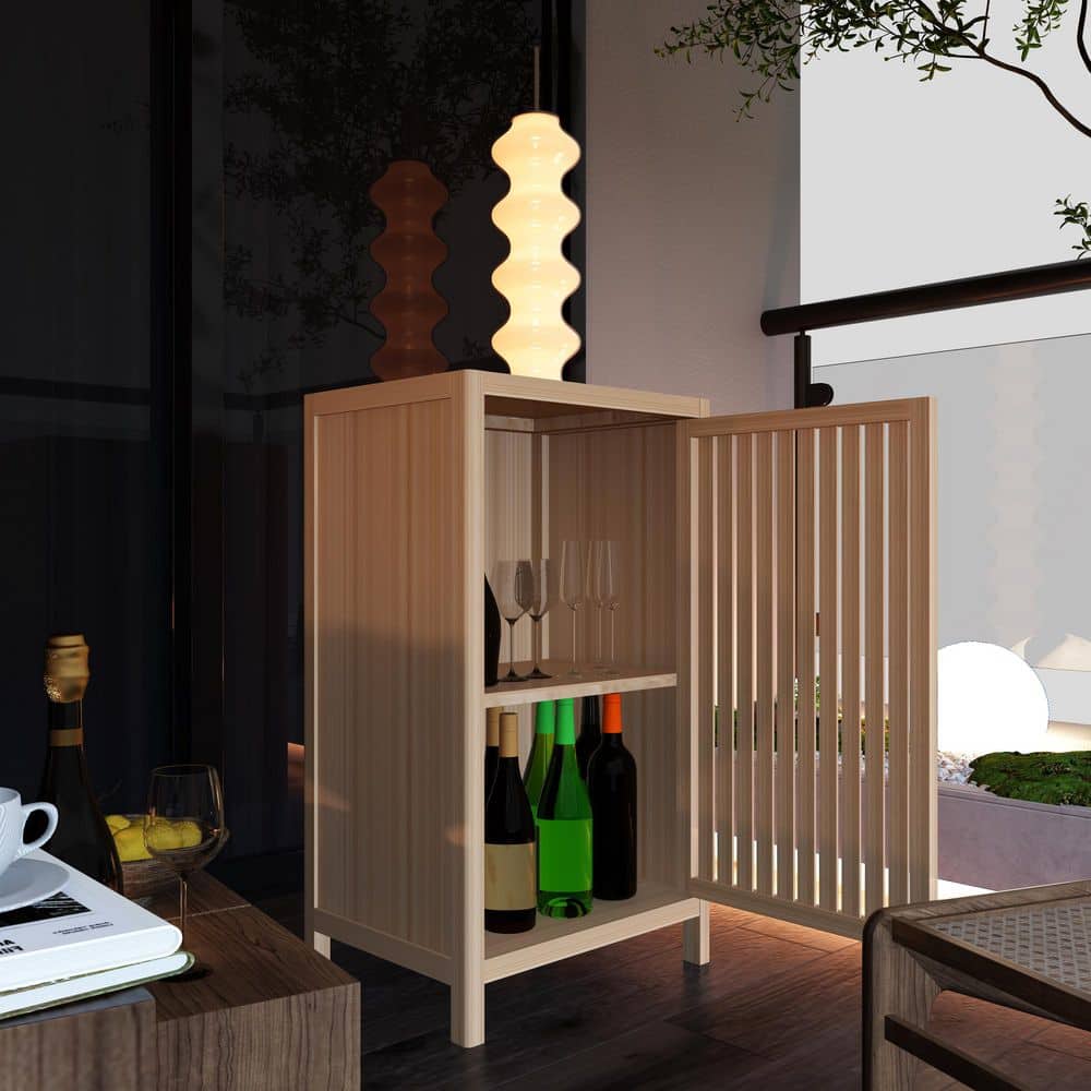 Carven Natural 29.53 in. H Freestanding Bamboo Accent Storage Cabinet with Door and Shelf price history on PriceWatchPro