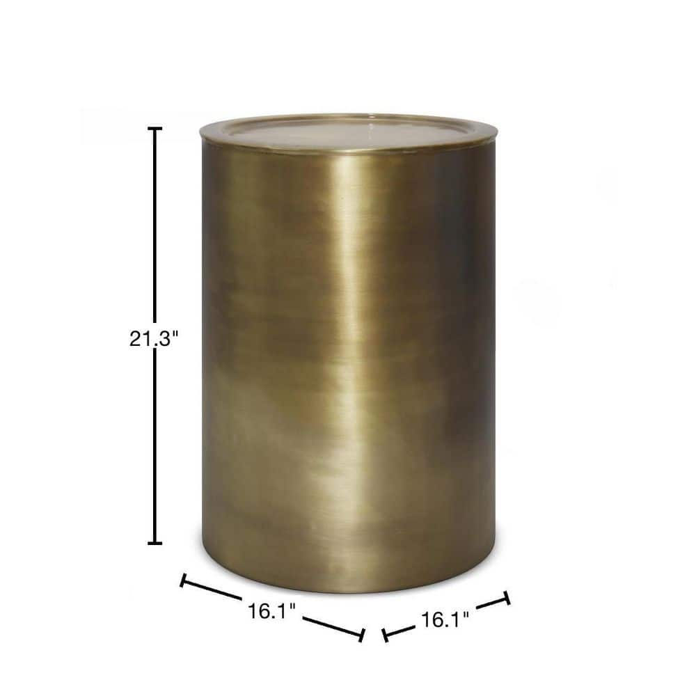 Corbin Antique Gold Round Metal Side Table
