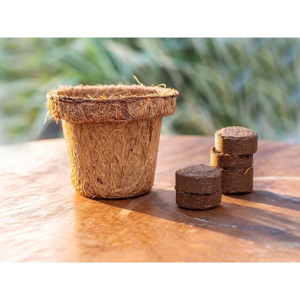Envelor Coir Wafers 0.8 in. Compressed Coco Grow Discs Potting Plants Soil Pellets (180-Pack)