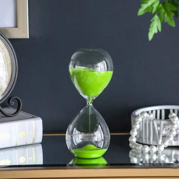 Unbranded 8 in. H Ferdinand 30-Minute Hour Glasses Timer Sand Timer for Desktop Decoration, Green Sand (Set of 2)