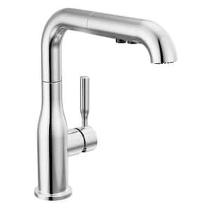 Almari Single Handle Pull Out Sprayer Kitchen Faucet Deckplate Included in Chrome