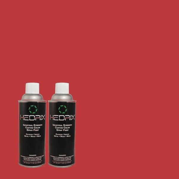 Hedrix 11 oz. Match of 140B-7 Frosted Pomegranate Semi-Gloss Custom Spray Paint (2-Pack)