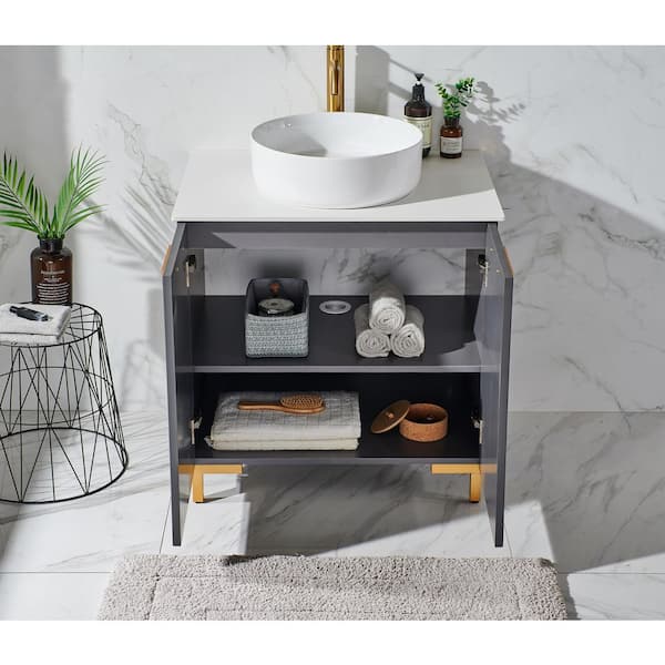 Comllen 30in. W x21in. D x29in. H single Sink Dark Gray Modern